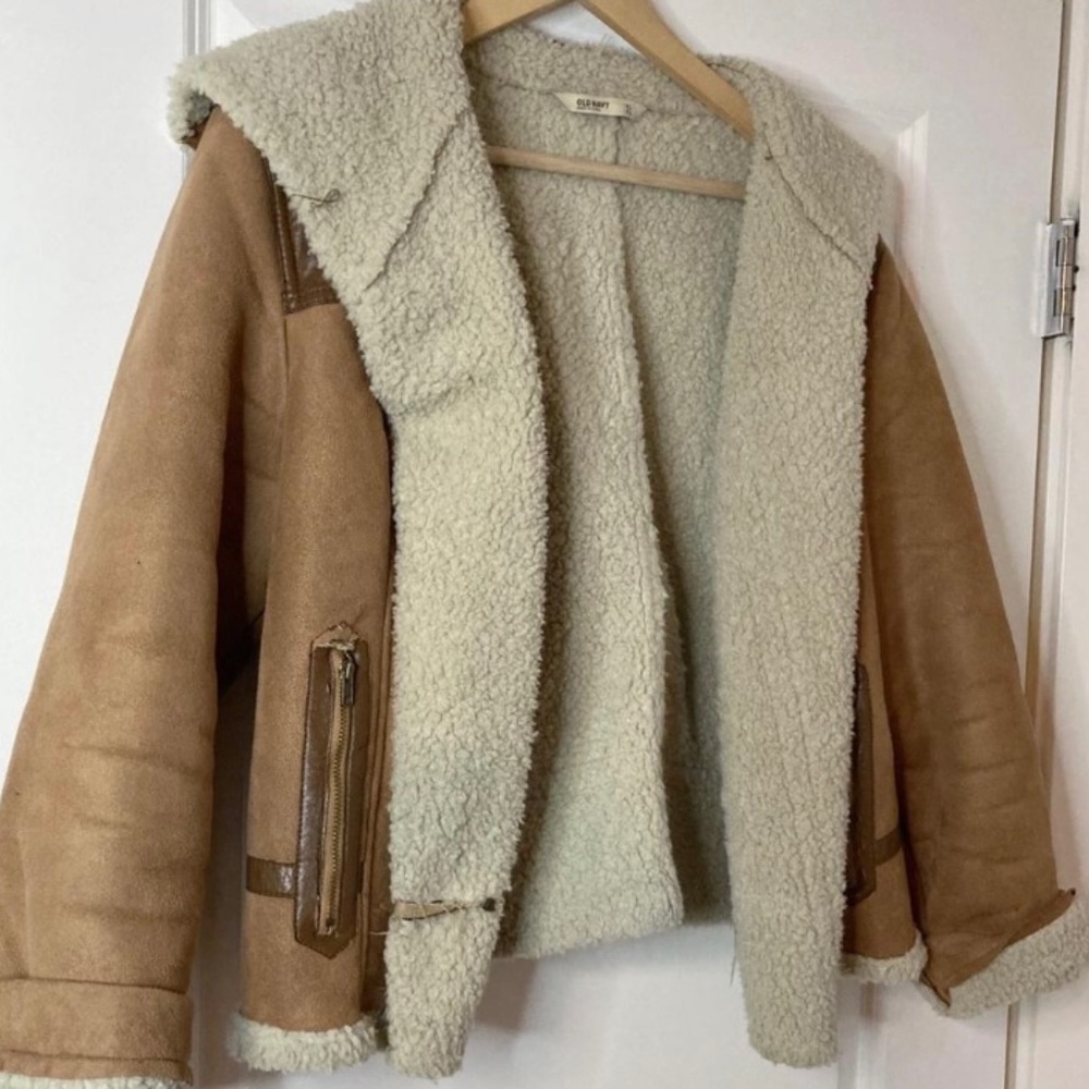Suede Sherpa coat